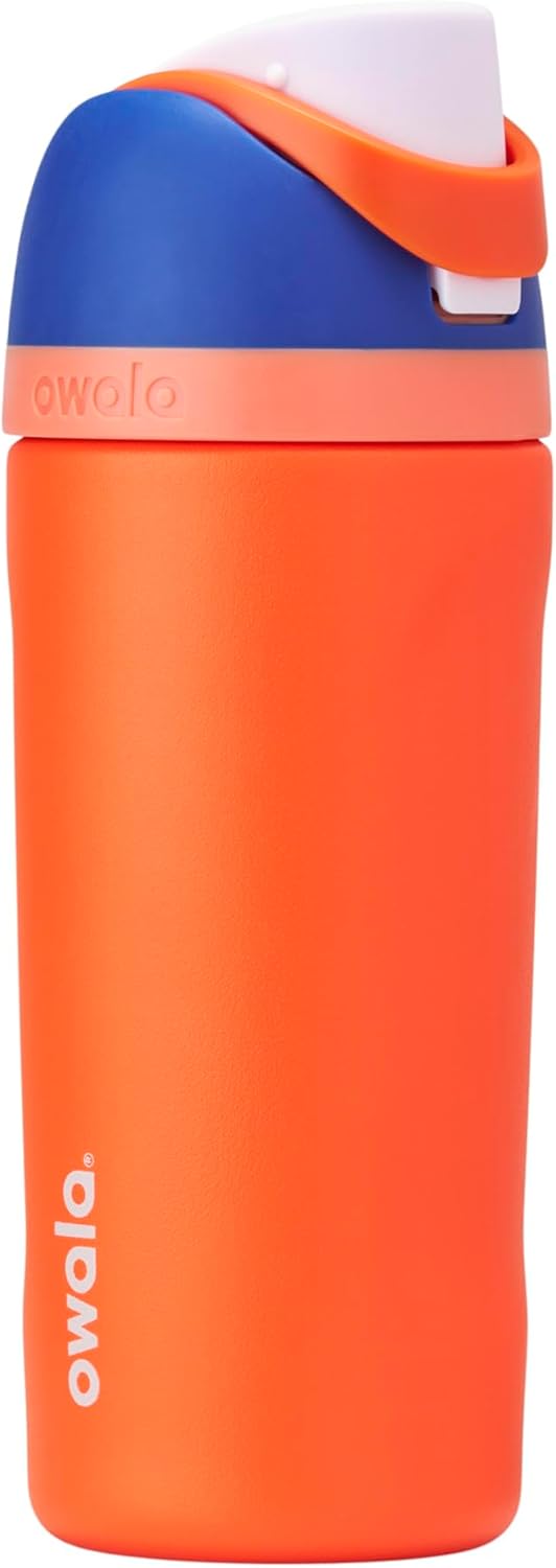 FreeSip Insulated Stainless Steel Water Bottle with Straw, BPA-Free Sports Water Bottle, Great for Travel, 32 Oz, Very, Very Dark