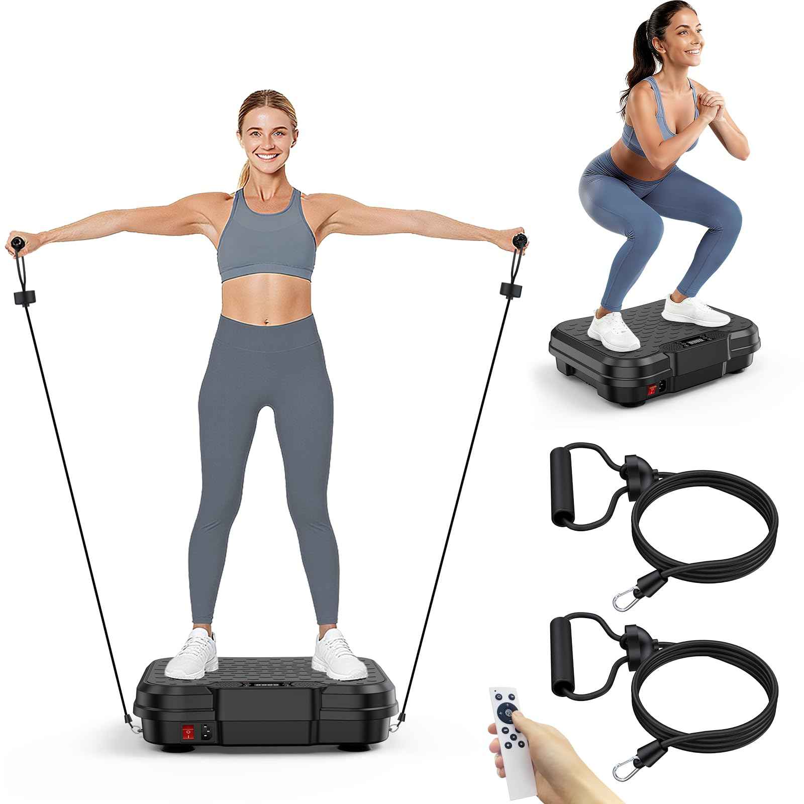 Vibration Plate Exercise Machine, Curved Vibration Plate for Lymphatic Drainage Weight Loss