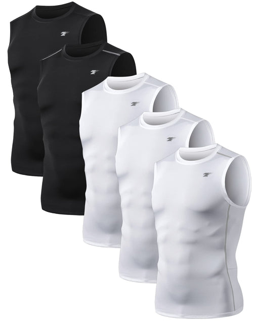 5 Pack Men's Athletic Compression Shirts Sleeveless Workout Tank Top