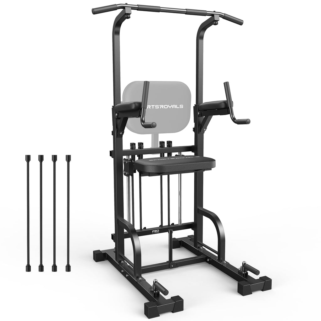 Pull Up Bar Station, 450LBS Stable Pull Up Dip Station for Home Gym Strength Training Equipment | FED Fitness