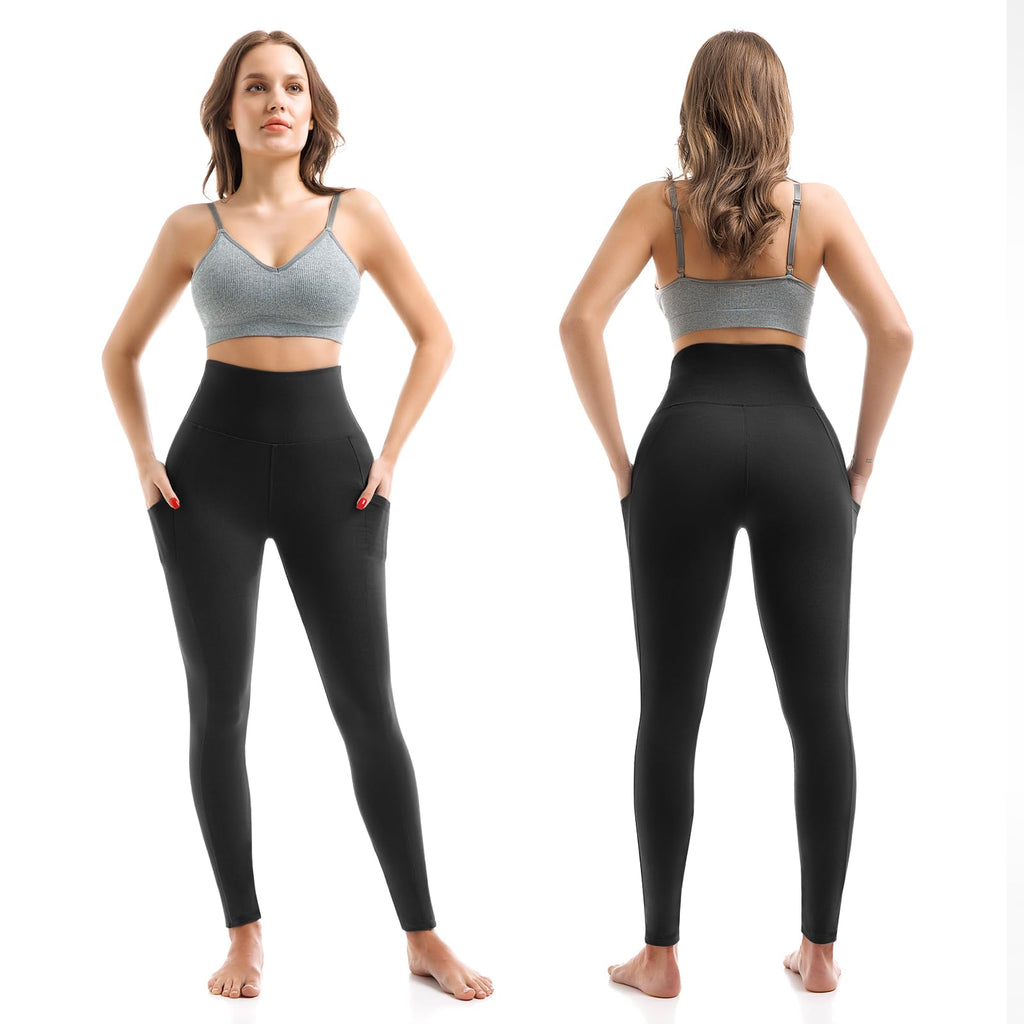 High Waisted Leggings with Pockets Women, Full Length Capri Buttery Soft Stretchy Yoga Pants