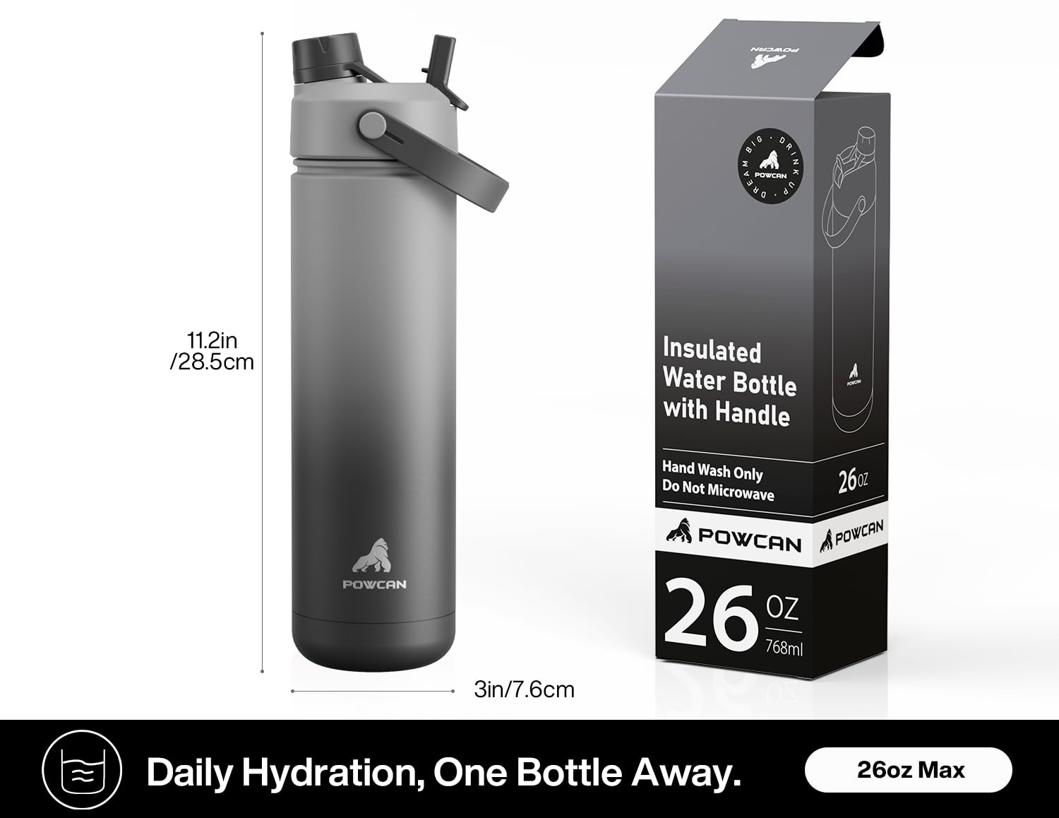 40 oz Insulated Water Bottle with 2-in-1 Straw and Spout Lid (Cotton Candy)