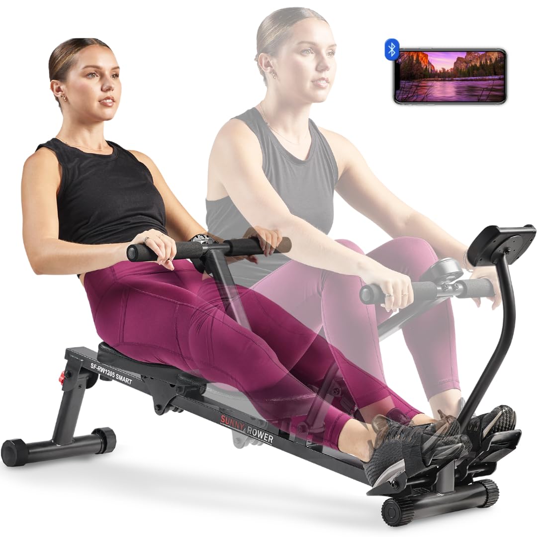 Fitness Compact Adjustable Rowing Machine with 12 Levels of Resistance for Complete Body Workouts