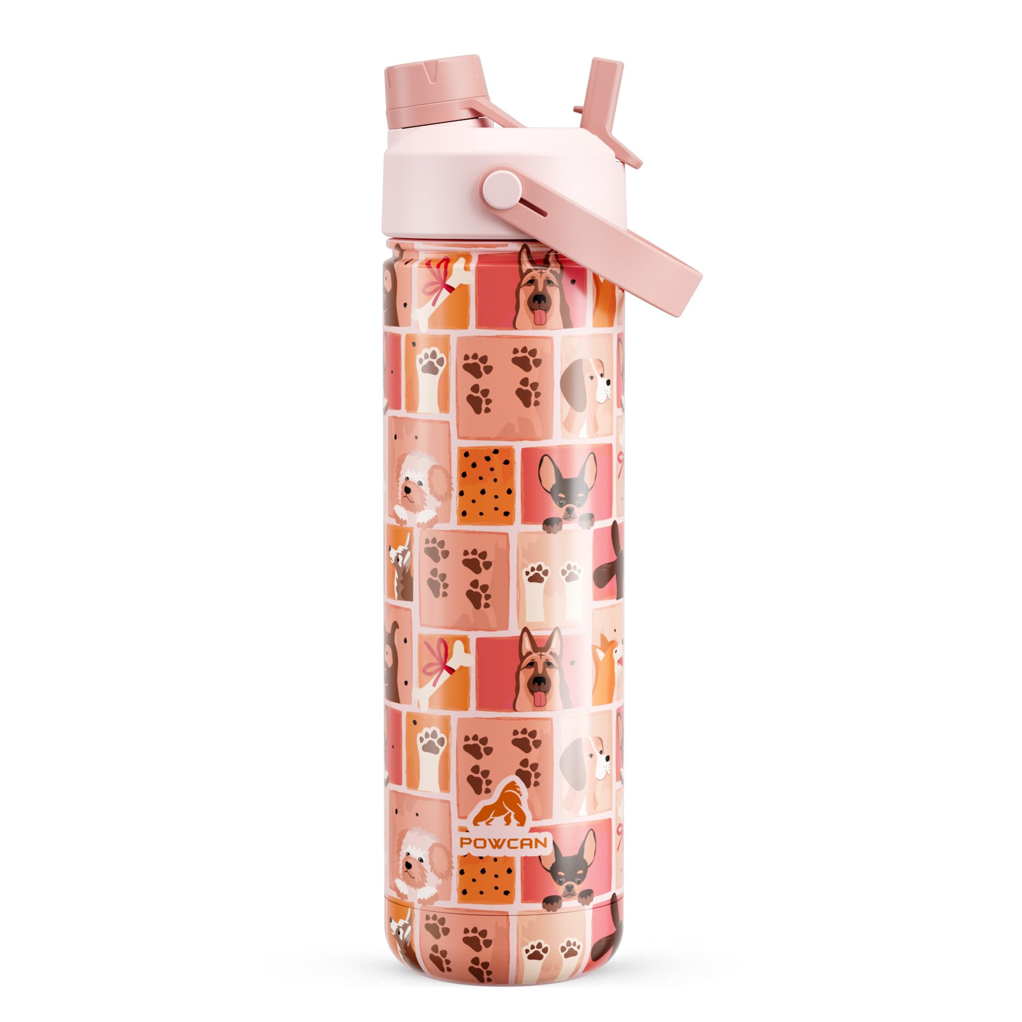 40 oz Insulated Water Bottle with 2-in-1 Straw and Spout Lid (Cotton Candy)