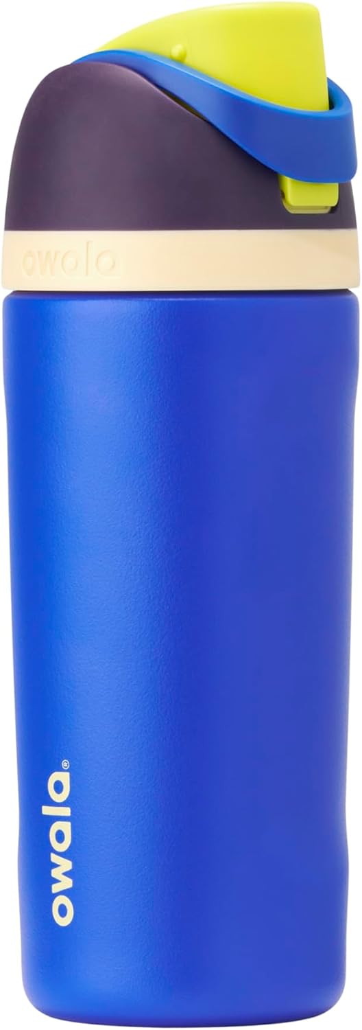 FreeSip Insulated Stainless Steel Water Bottle with Straw, BPA-Free Sports Water Bottle, Great for Travel, 32 Oz, Very, Very Dark