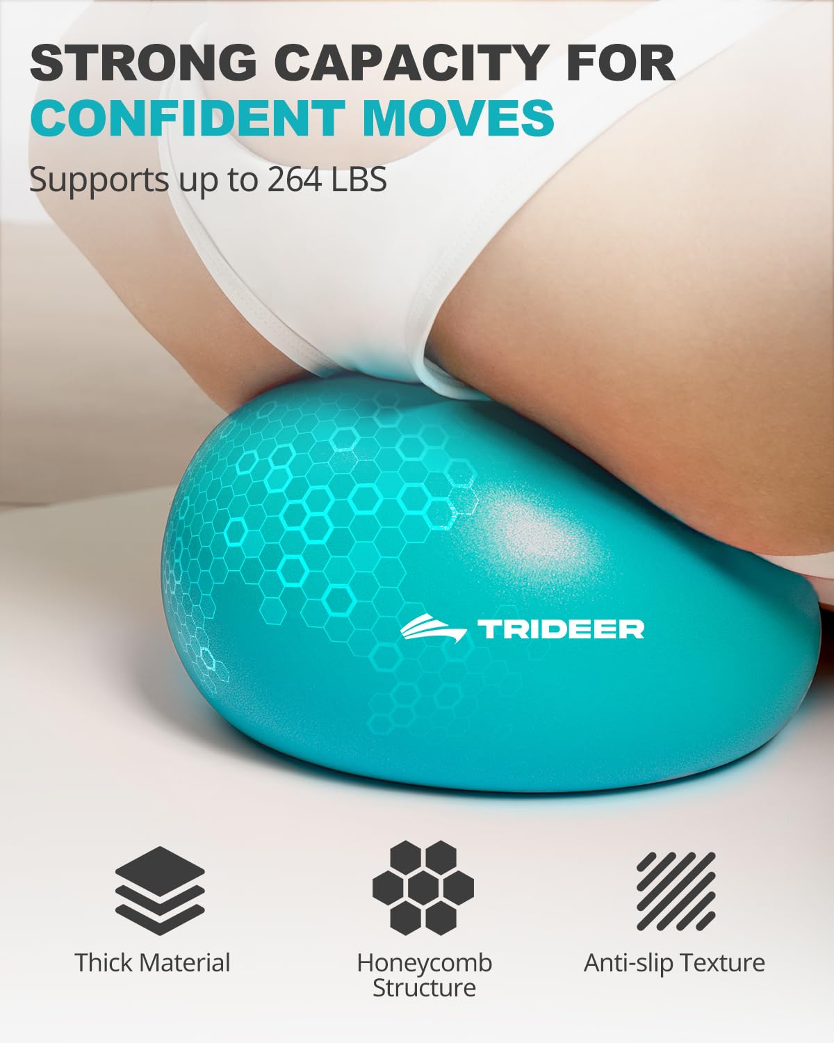 Exercise Ball for Yoga, Pilates & Fitness – Stability Ball Equipment for Home Gym & Office