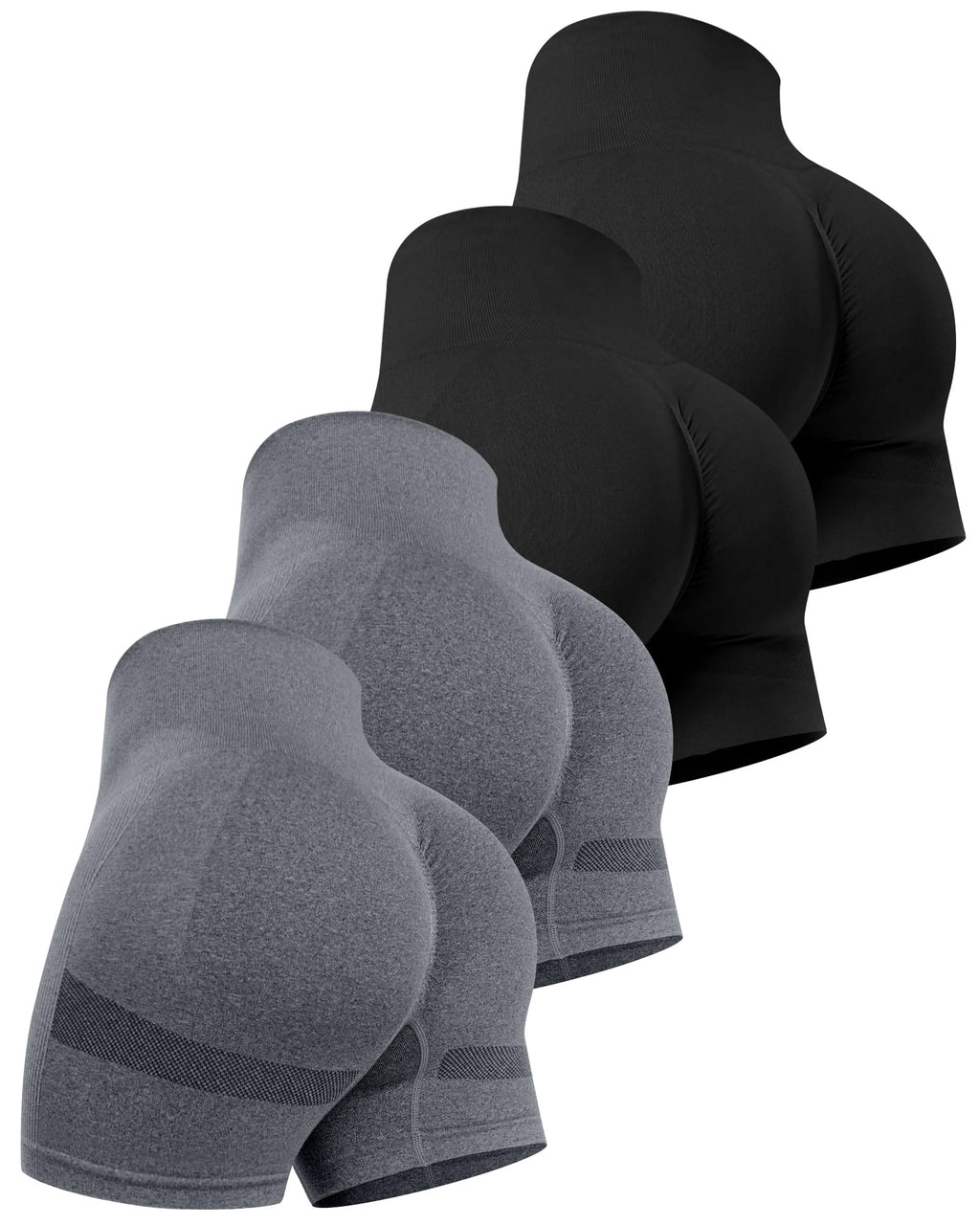 Workout Shorts Sets for Women, High Waisted Gym Butt Lifting Scrunch Butt Seamless Shorts