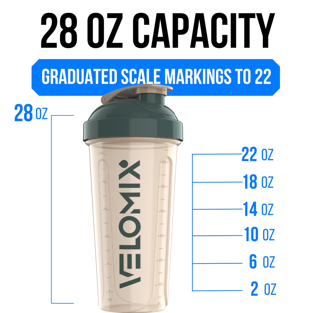 2 Pack- 28 oz Protein Shaker Bottles for Protein Mixes - 2x Wire Whisk | Leak Proof Shaker Cups for Protein Shakes