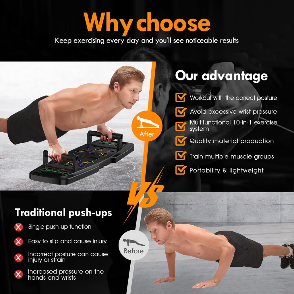 Push Up Board,Home Gym,Portable Exercise Equipment,Full Body Workout at Home