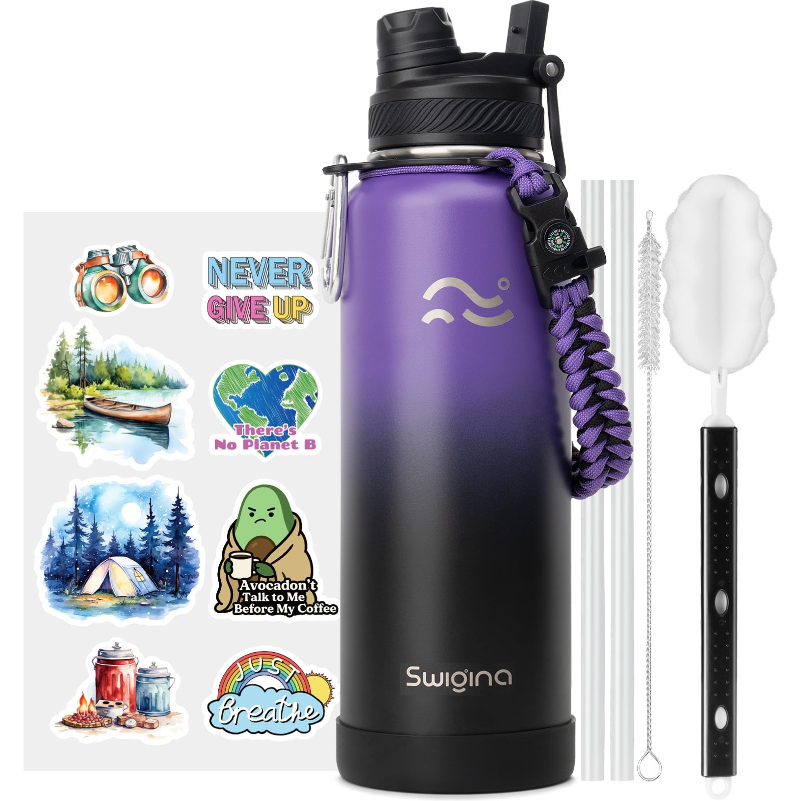 Insulated Water Bottle with Silicone Boot (36hrs Cold/18hrs Hot)