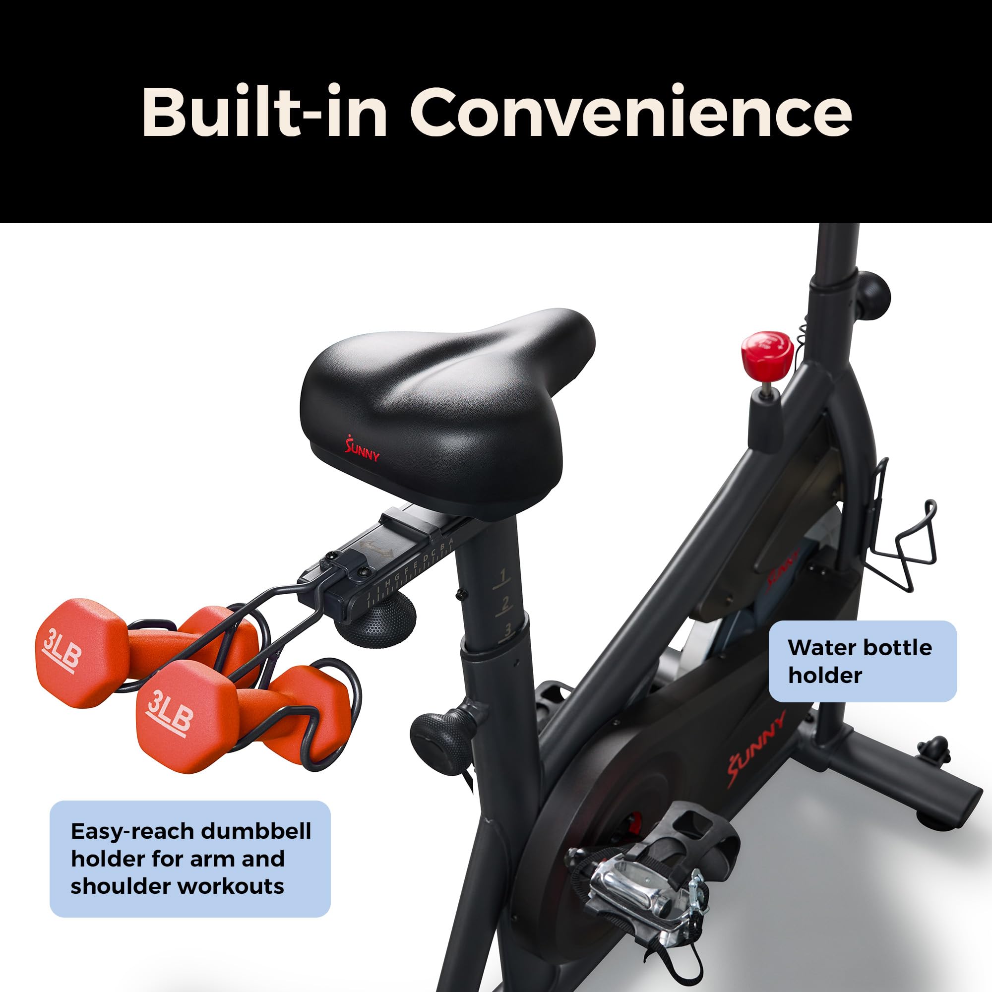 Fitness Smart Magnetic Indoor Cycling Bike, Stationary Exercise Cardio Equipment, Free SunnyFit Training App