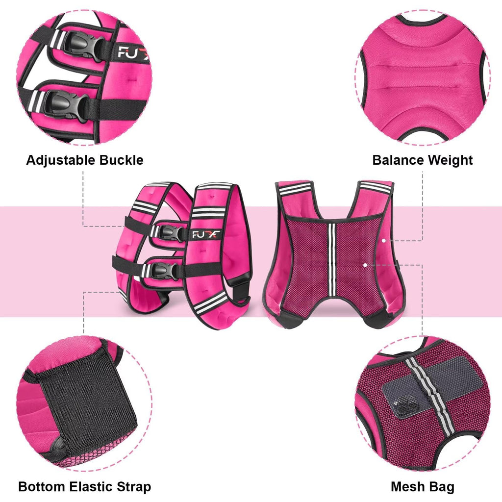 Weighted Vest Woman, Reflective Stripe Body Vest for Workout Running Jogging Fitness
