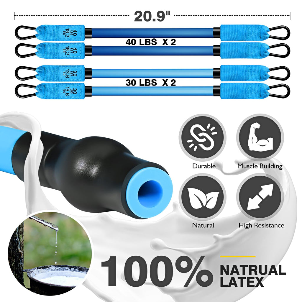 Pilates Bar Kit with Resistance Bands, Pilates Workout Equipment, Adjustable 3-Section Pilates Bar Kit for Women & Men