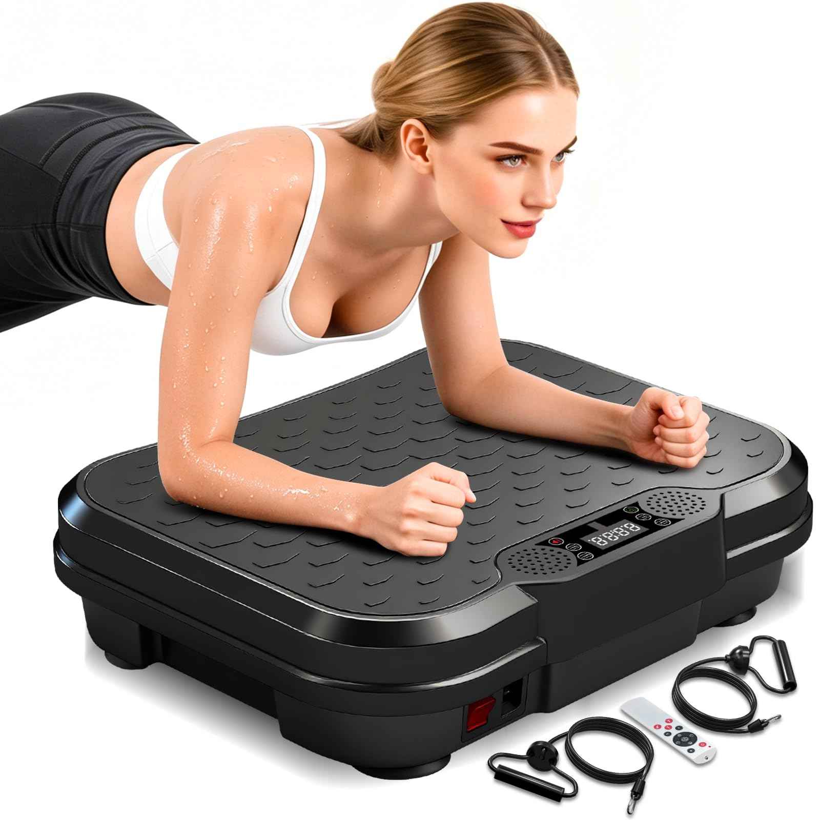 Vibration Plate Exercise Machine, Curved Vibration Plate for Lymphatic Drainage Weight Loss