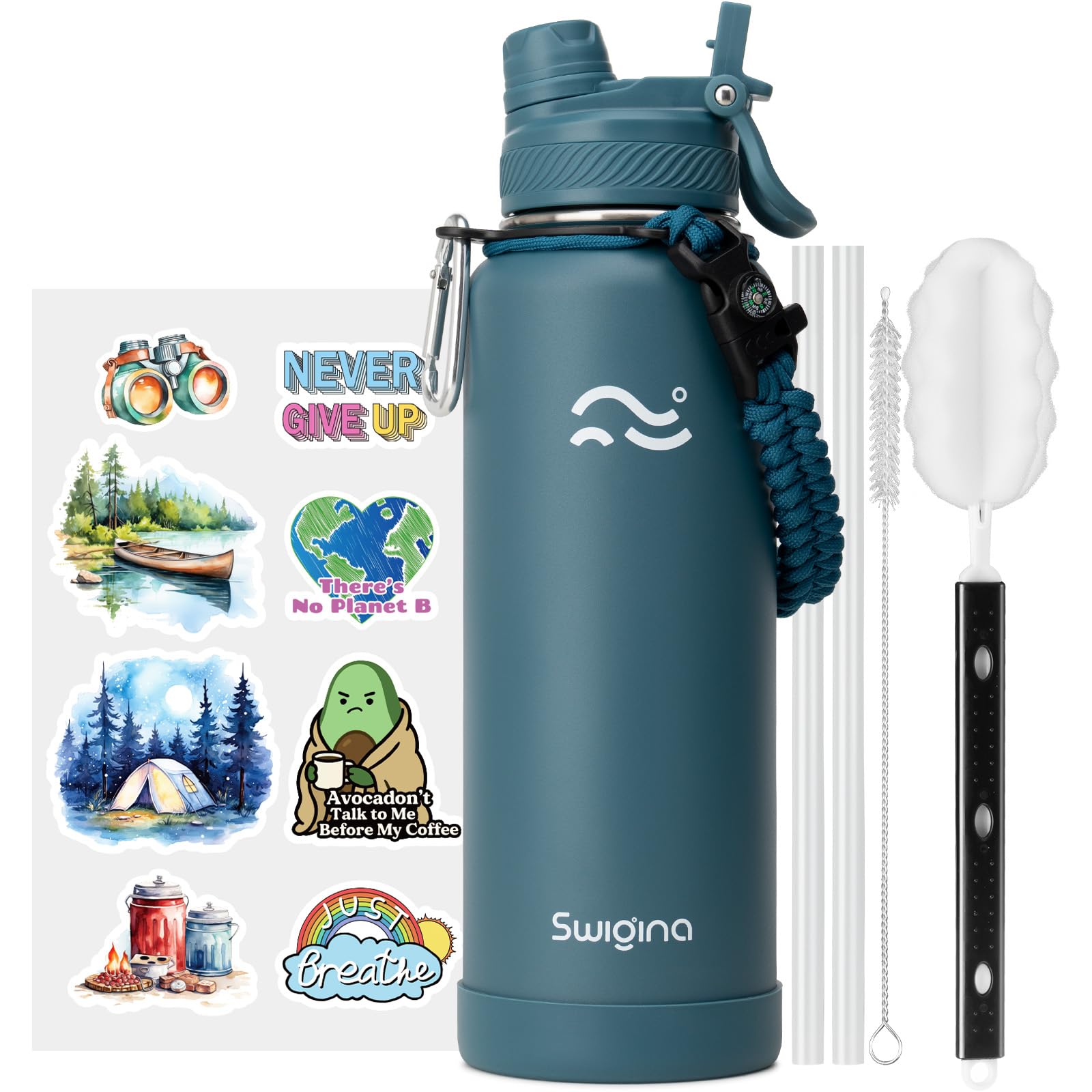 Insulated Water Bottle with Silicone Boot (36hrs Cold/18hrs Hot)