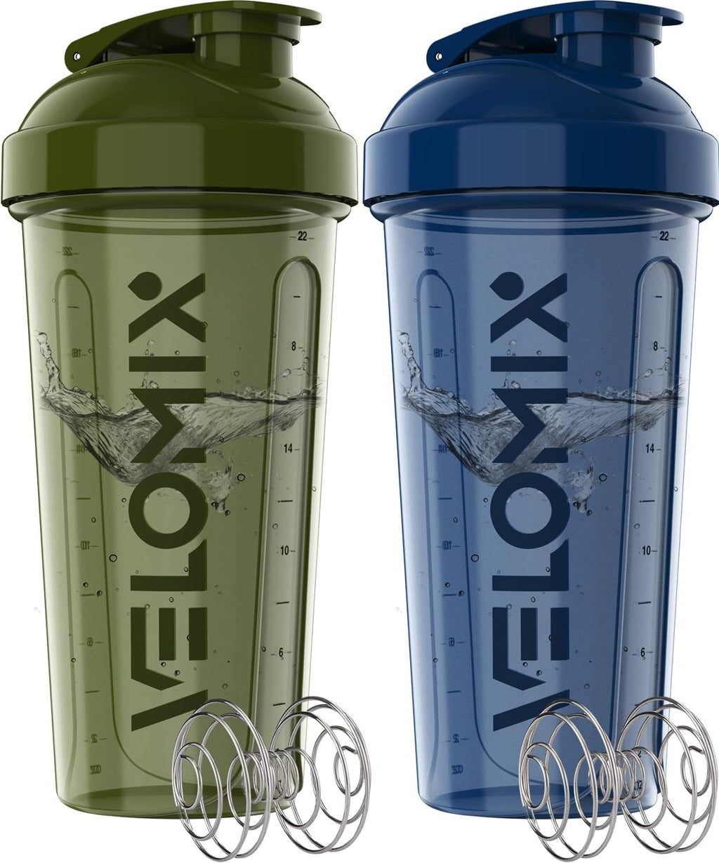 2 Pack- 28 oz Protein Shaker Bottles for Protein Mixes - 2x Wire Whisk | Leak Proof Shaker Cups for Protein Shakes