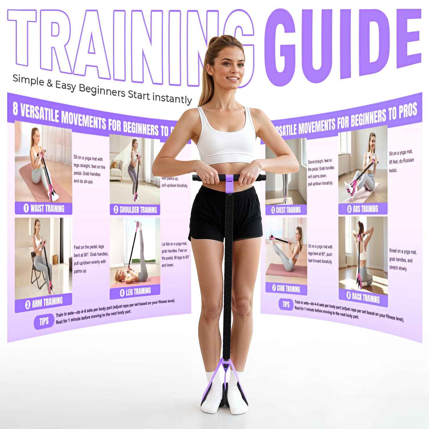 2026 Upgraded Durable Pedal Resistance Band with Handle, Physical Therapy