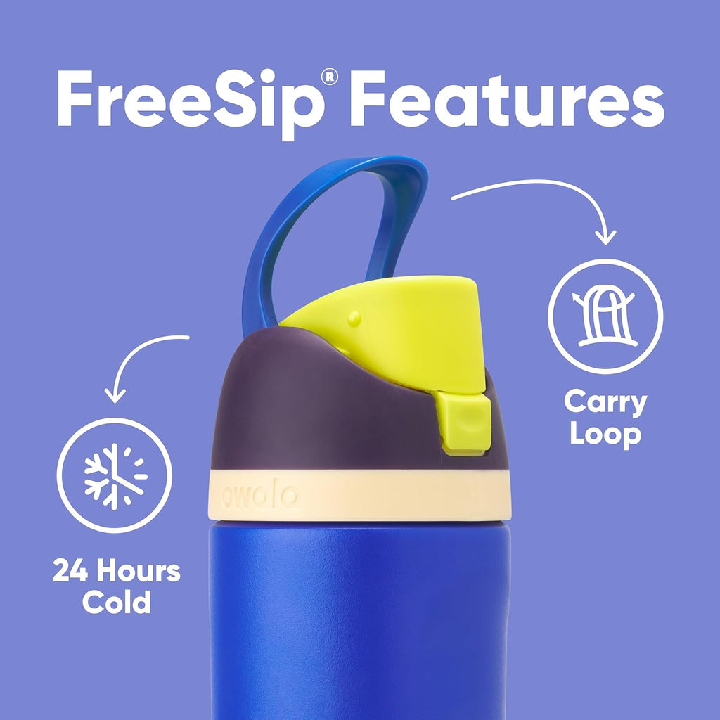 FreeSip Insulated Stainless Steel Water Bottle with Straw, BPA-Free Sports Water Bottle, Great for Travel, 32 Oz, Very, Very Dark