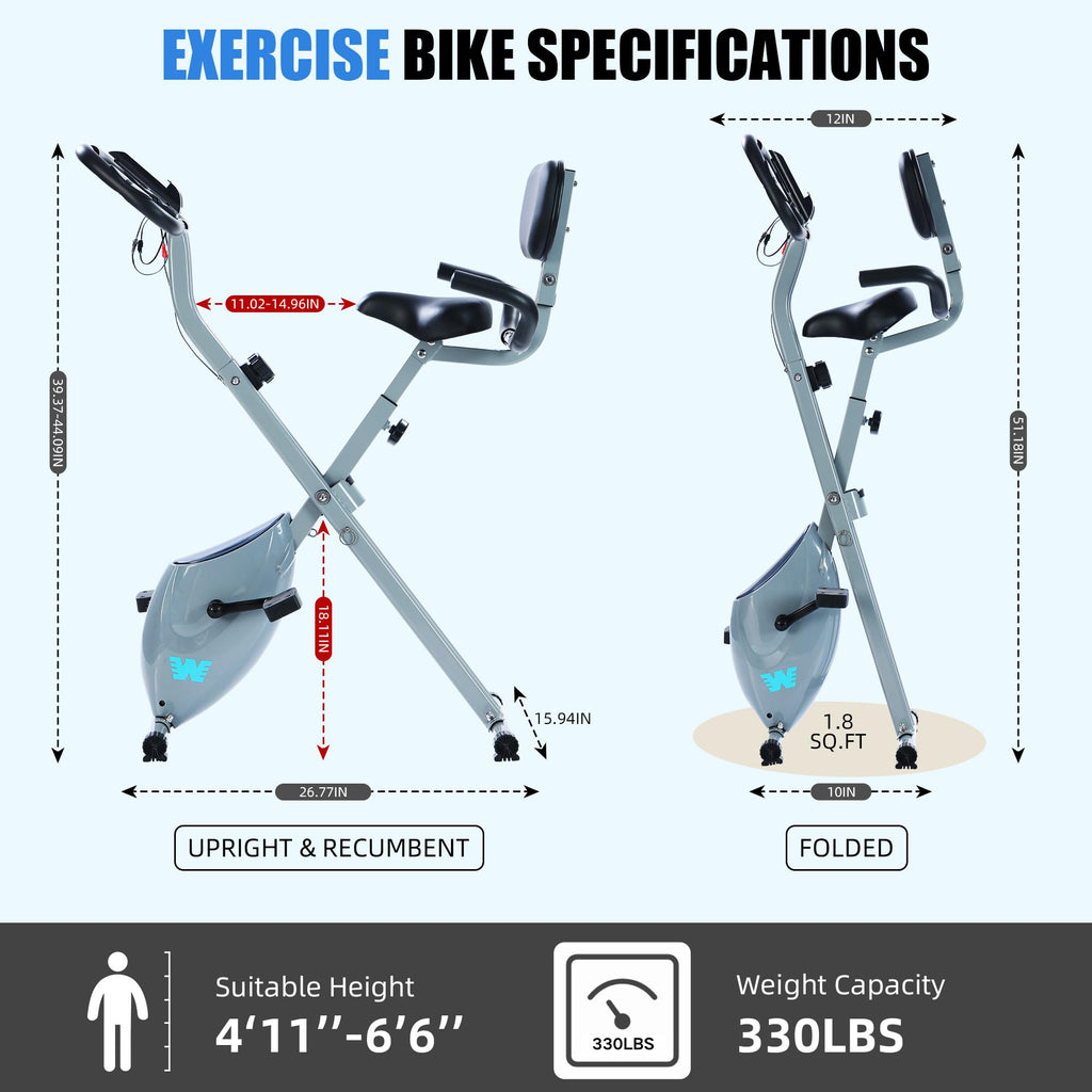 Stationary Exercise Bike for Home Workout, 5 IN 1 Foldable Indoor Cycling Bike