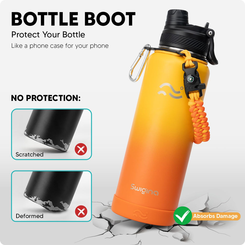 Insulated Water Bottle with Silicone Boot (36hrs Cold/18hrs Hot)