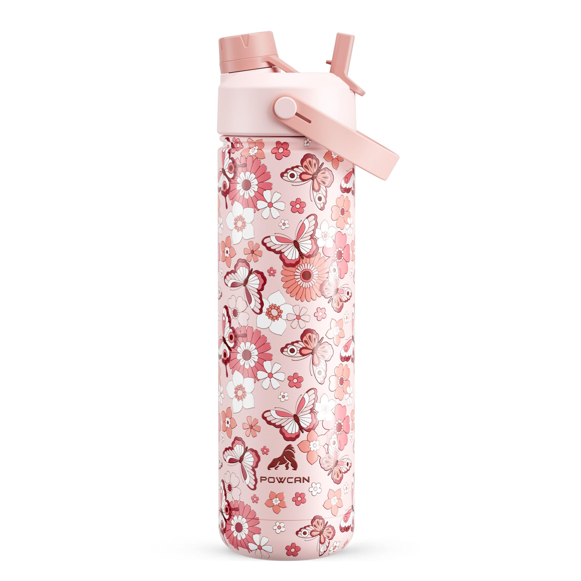 40 oz Insulated Water Bottle with 2-in-1 Straw and Spout Lid (Cotton Candy)