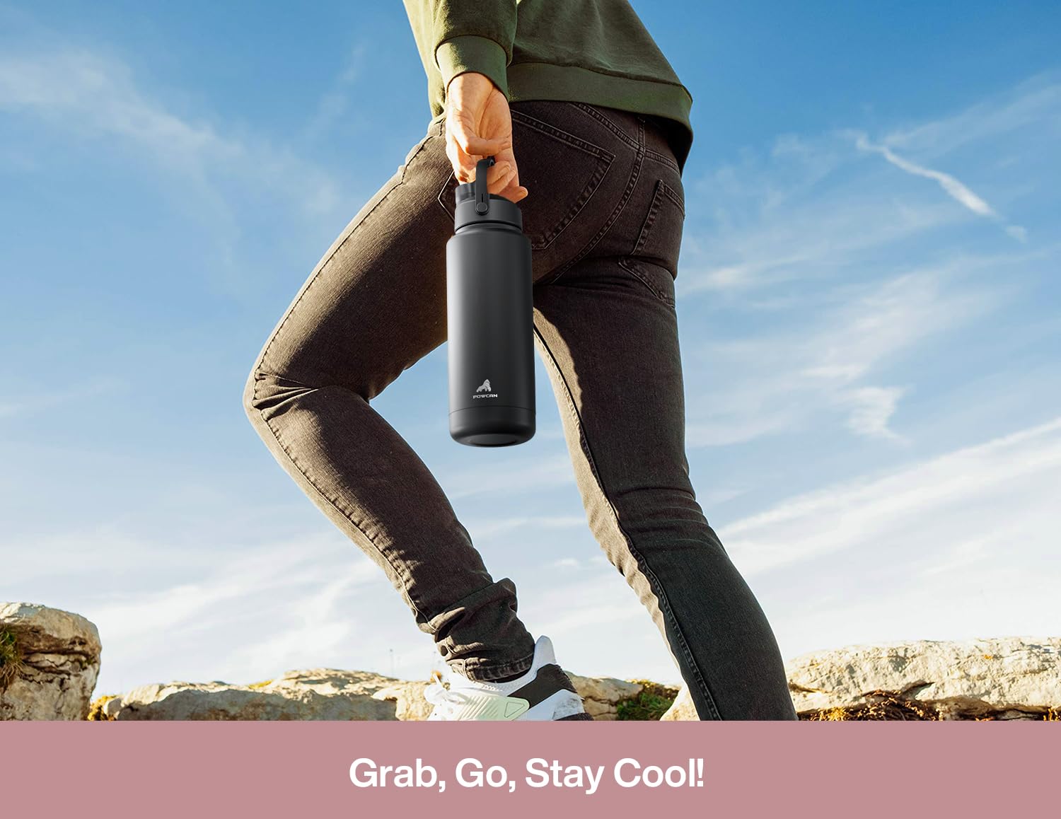 40 oz Insulated Water Bottle with 2-in-1 Straw and Spout Lid (Cotton Candy)