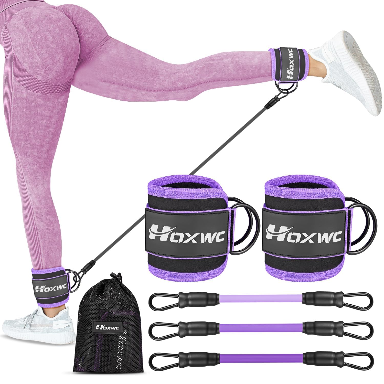 Ankle Resistance Bands with Cuffs, Ankle Bands for Working Out