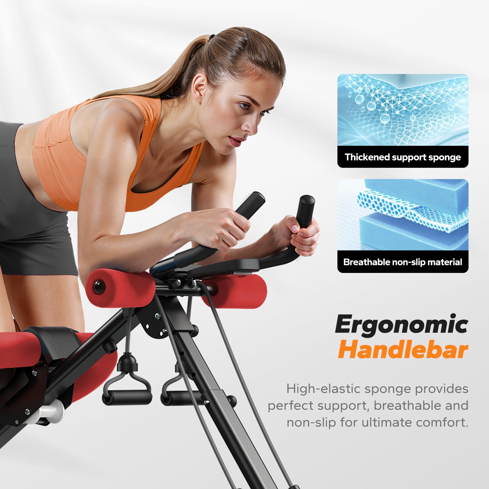 Ab Machine, Ab Workout Equipment, Adjustable Ab Trainer Machine, Abdominal Trainer for Stomach Workout