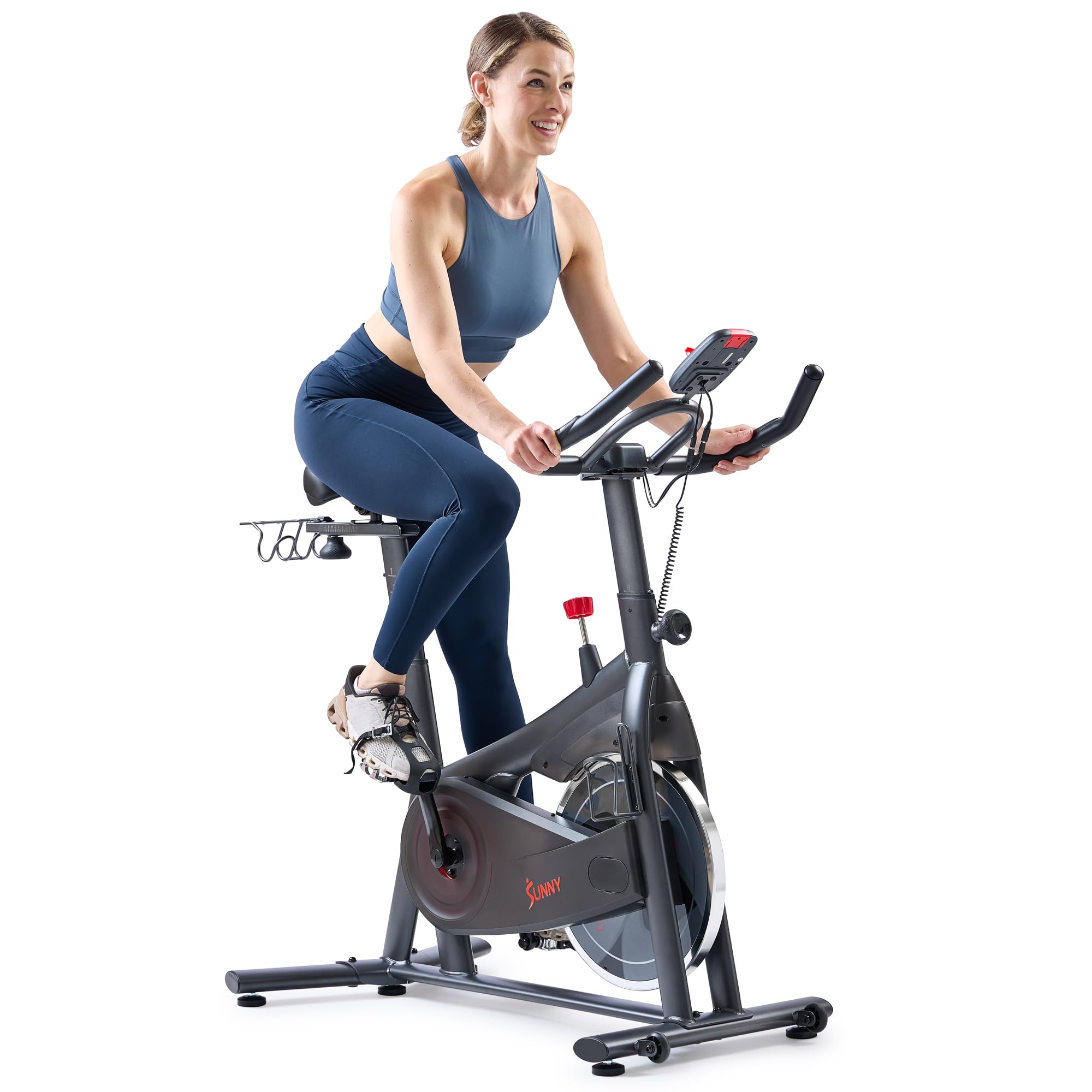 Fitness Smart Magnetic Indoor Cycling Bike, Stationary Exercise Cardio Equipment, Free SunnyFit Training App