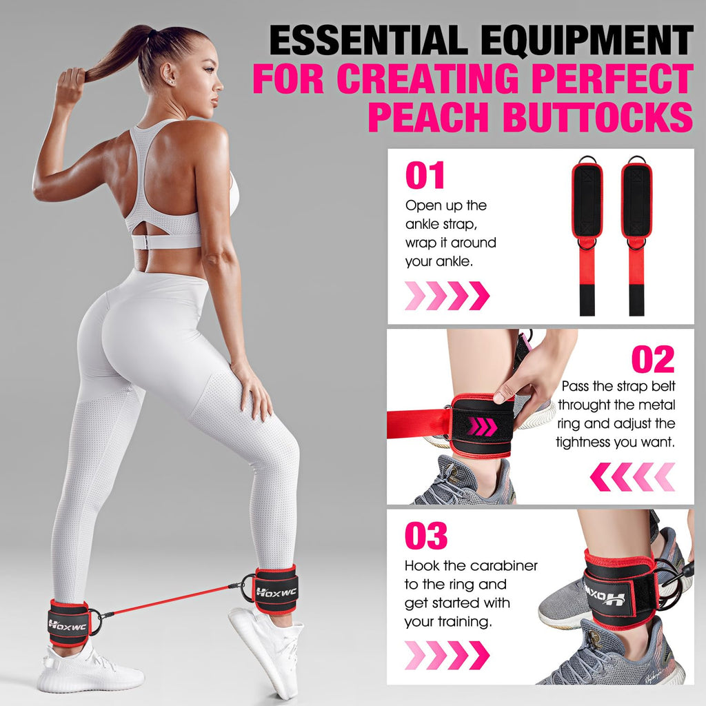 Ankle Resistance Bands with Cuffs, Ankle Bands for Working Out