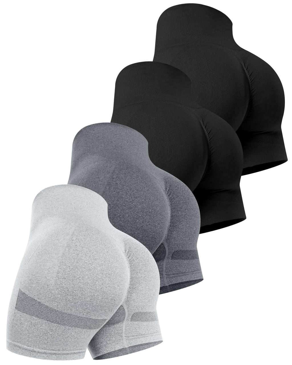 Workout Shorts Sets for Women, High Waisted Gym Butt Lifting Scrunch Butt Seamless Shorts