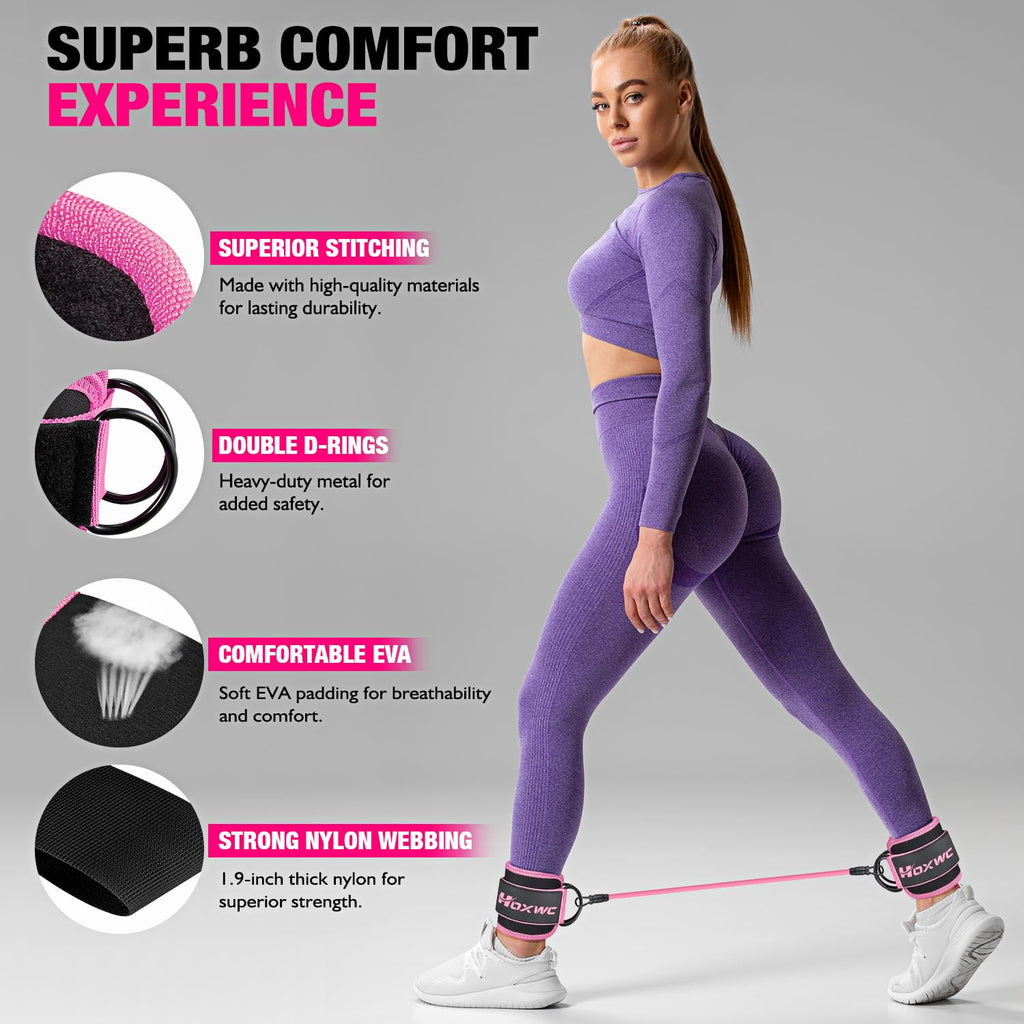 Ankle Resistance Bands with Cuffs, Ankle Bands for Working Out