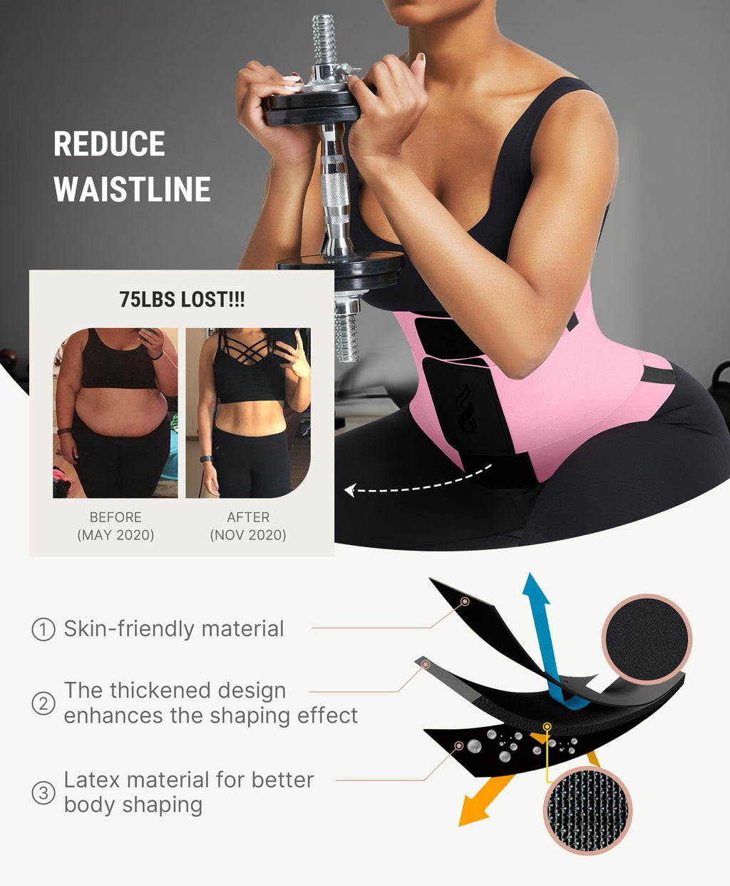 Waist Trainer Belt Waist Cincher Trimmer Ab Belt Tummy Control Body Shaper