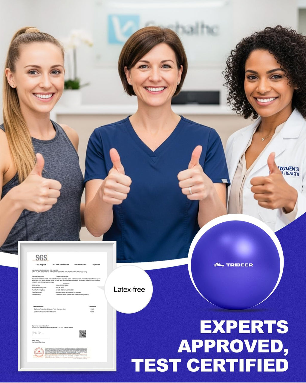 Exercise Ball for Yoga, Pilates & Fitness – Stability Ball Equipment for Home Gym & Office