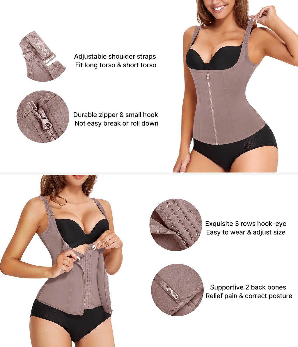 Waist Trainer for Women Corset Shapewear with Zipper