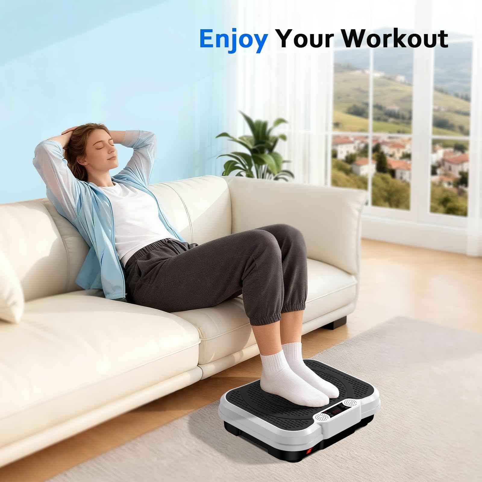 Vibration Plate Exercise Machine, Curved Vibration Plate for Lymphatic Drainage Weight Loss