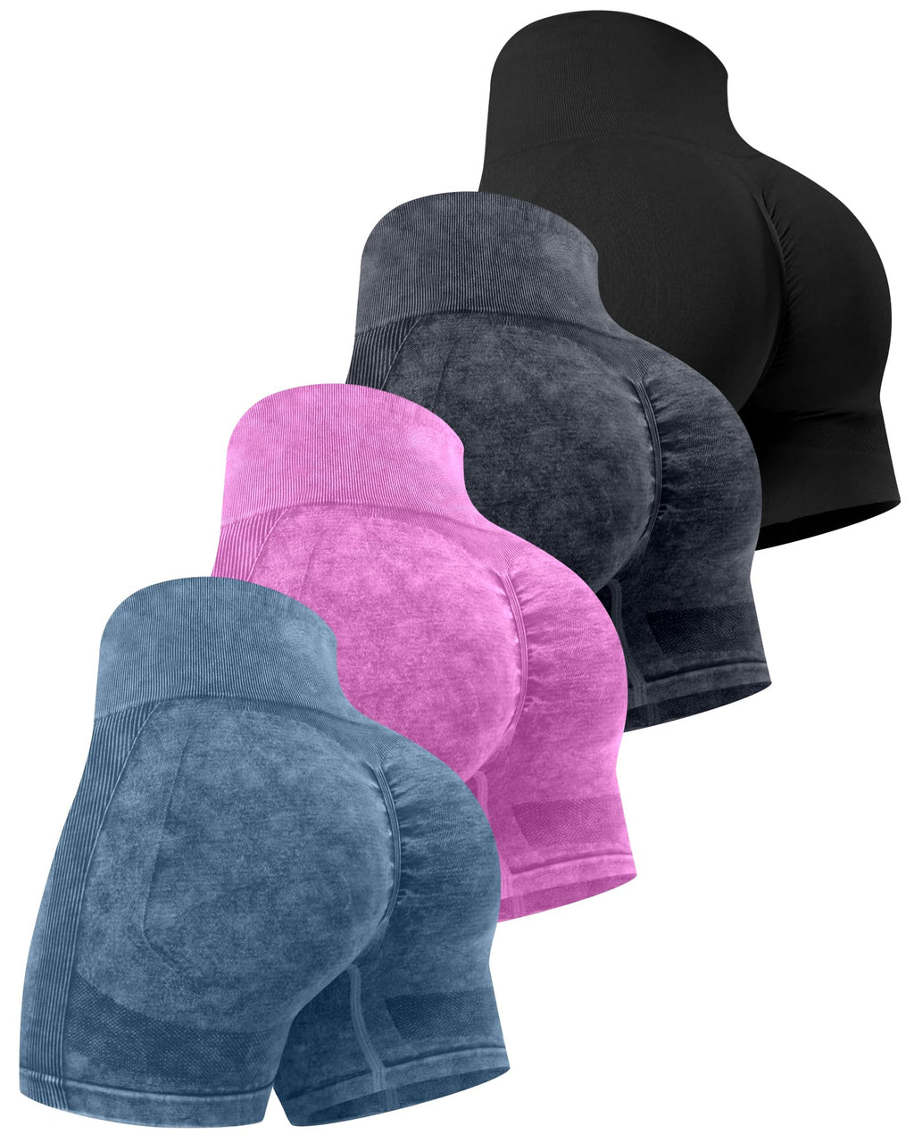 Workout Shorts Sets for Women, High Waisted Gym Butt Lifting Scrunch Butt Seamless Shorts