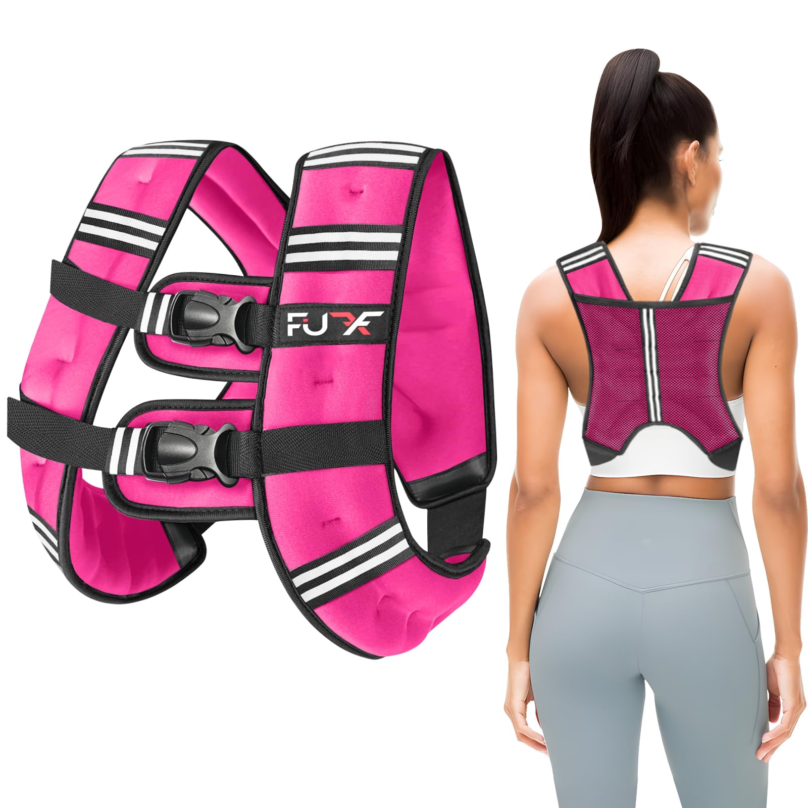 Weighted Vest Woman, Reflective Stripe Body Vest for Workout Running Jogging Fitness