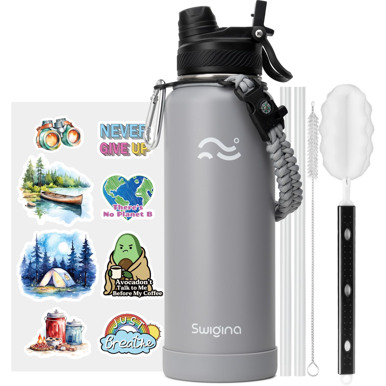 Insulated Water Bottle with Silicone Boot (36hrs Cold/18hrs Hot)