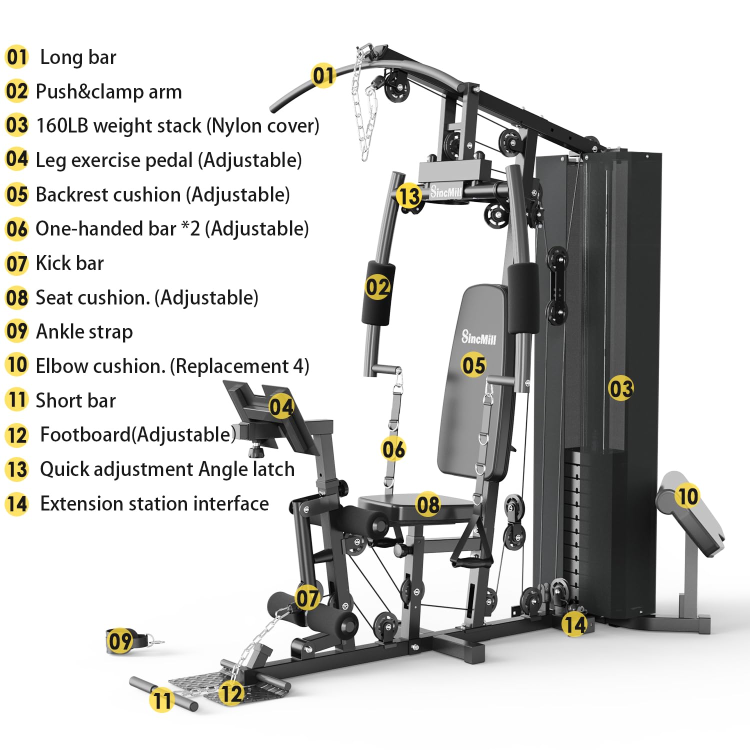 Home Gym Multifunctional Full Body Workout Equipment for Home Exercise Fitness