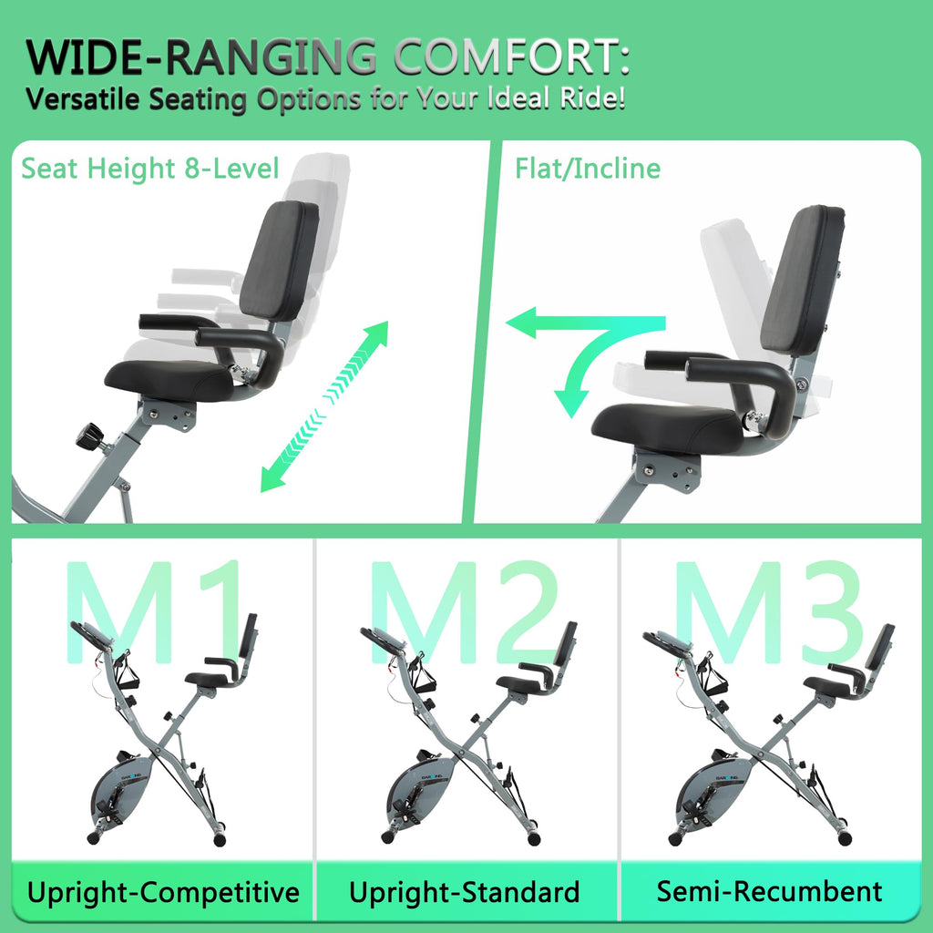 Stationary Exercise Bike for Home Workout, 5 IN 1 Foldable Indoor Cycling Bike