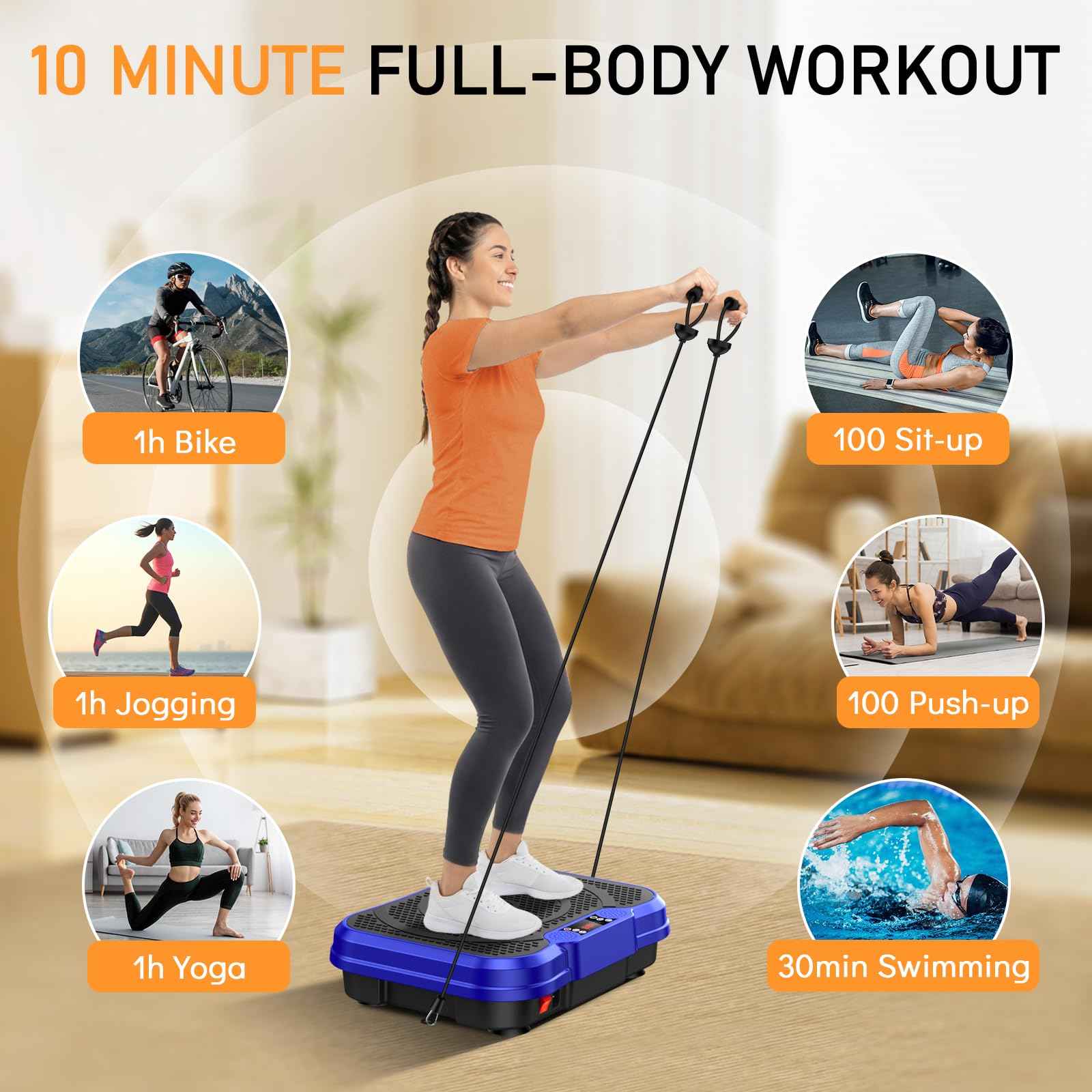 Vibration Plate Exercise Machine, Curved Vibration Plate for Lymphatic Drainage Weight Loss