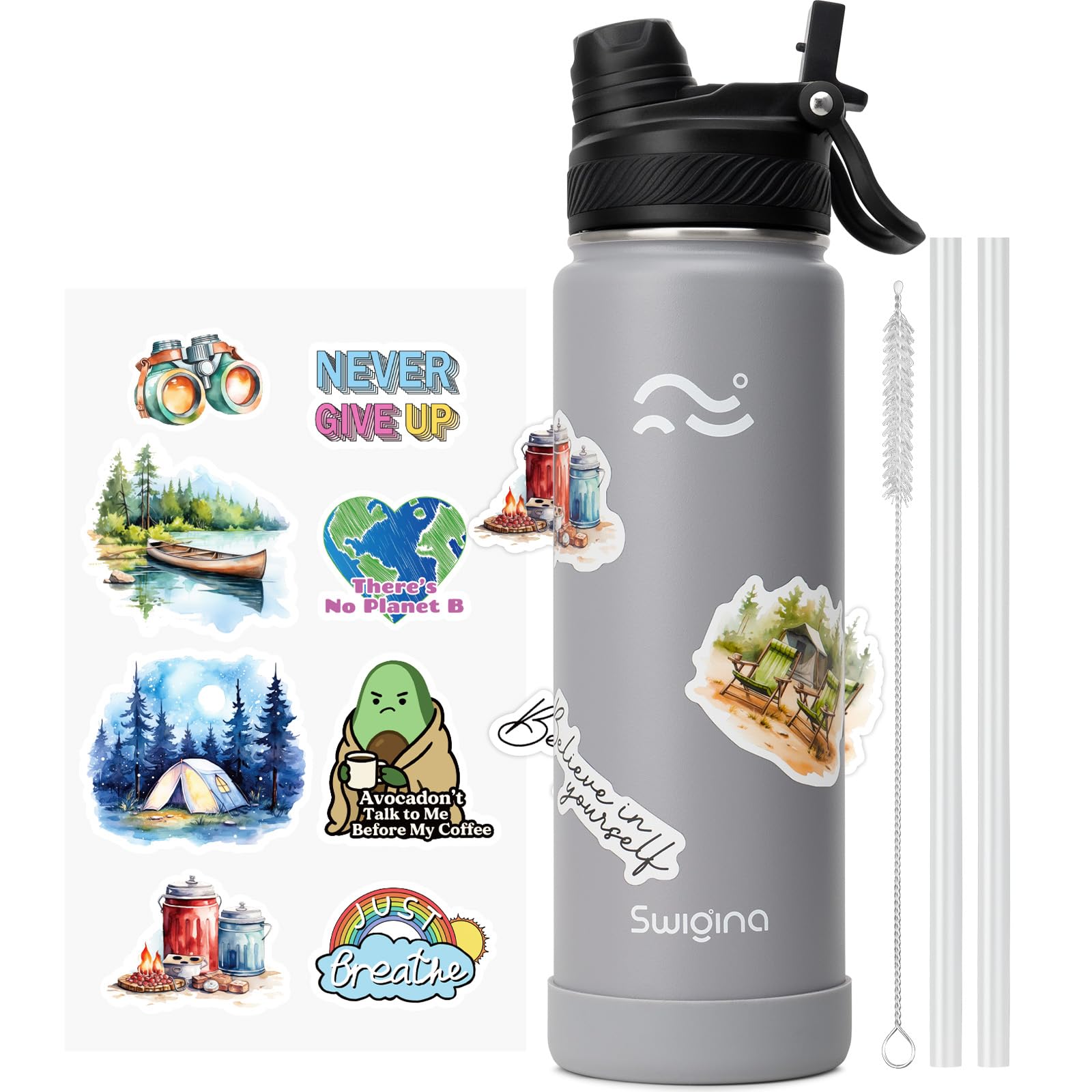 Insulated Water Bottle with Silicone Boot (36hrs Cold/18hrs Hot)