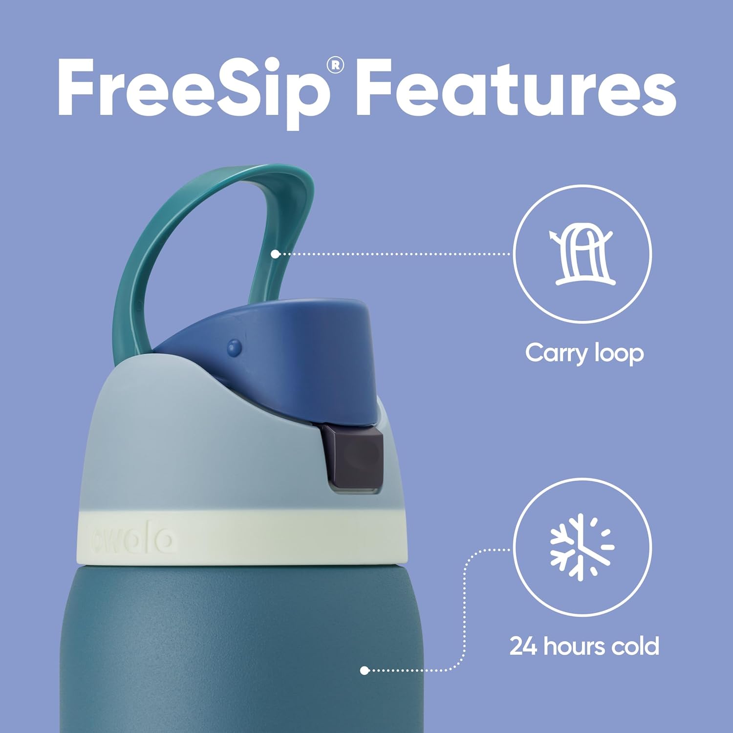 FreeSip Insulated Stainless Steel Water Bottle with Straw, BPA-Free Sports Water Bottle, Great for Travel, 32 Oz, Very, Very Dark