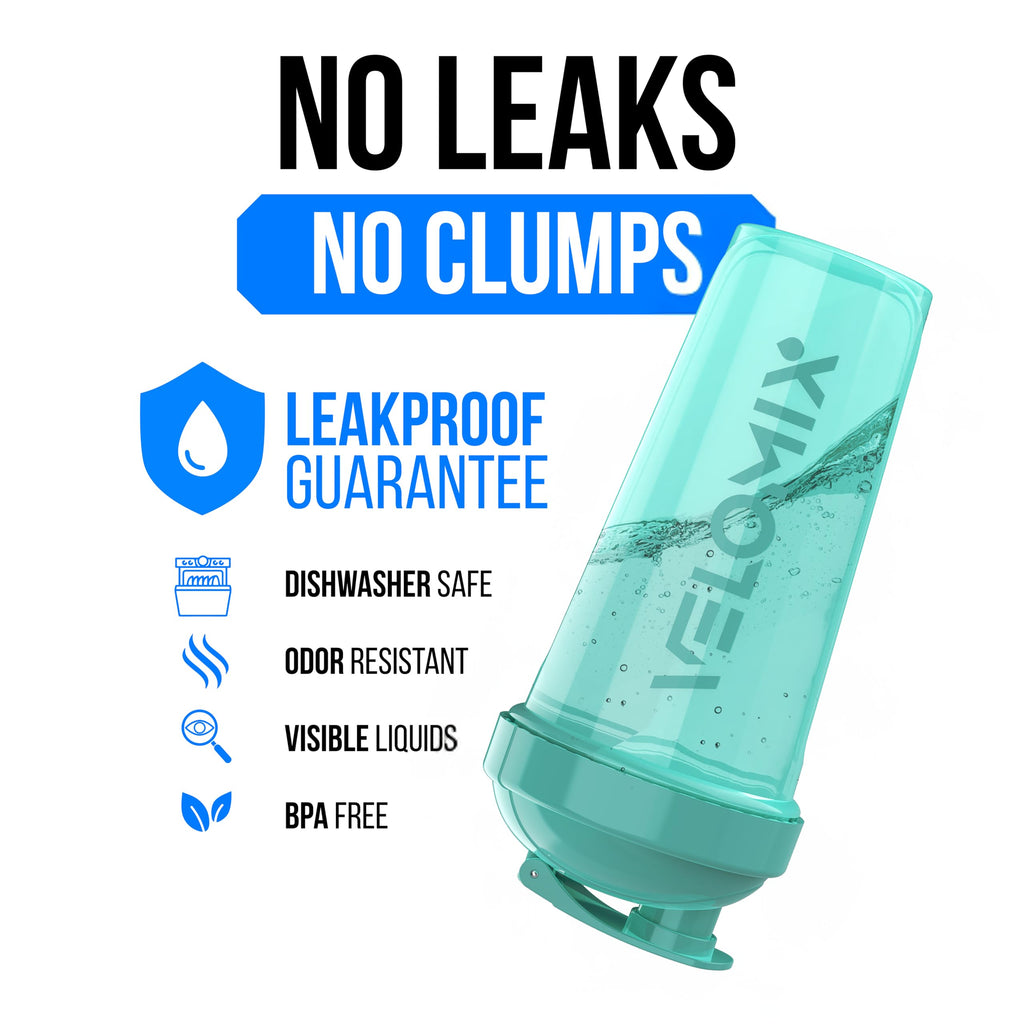 2 Pack- 28 oz Protein Shaker Bottles for Protein Mixes - 2x Wire Whisk | Leak Proof Shaker Cups for Protein Shakes