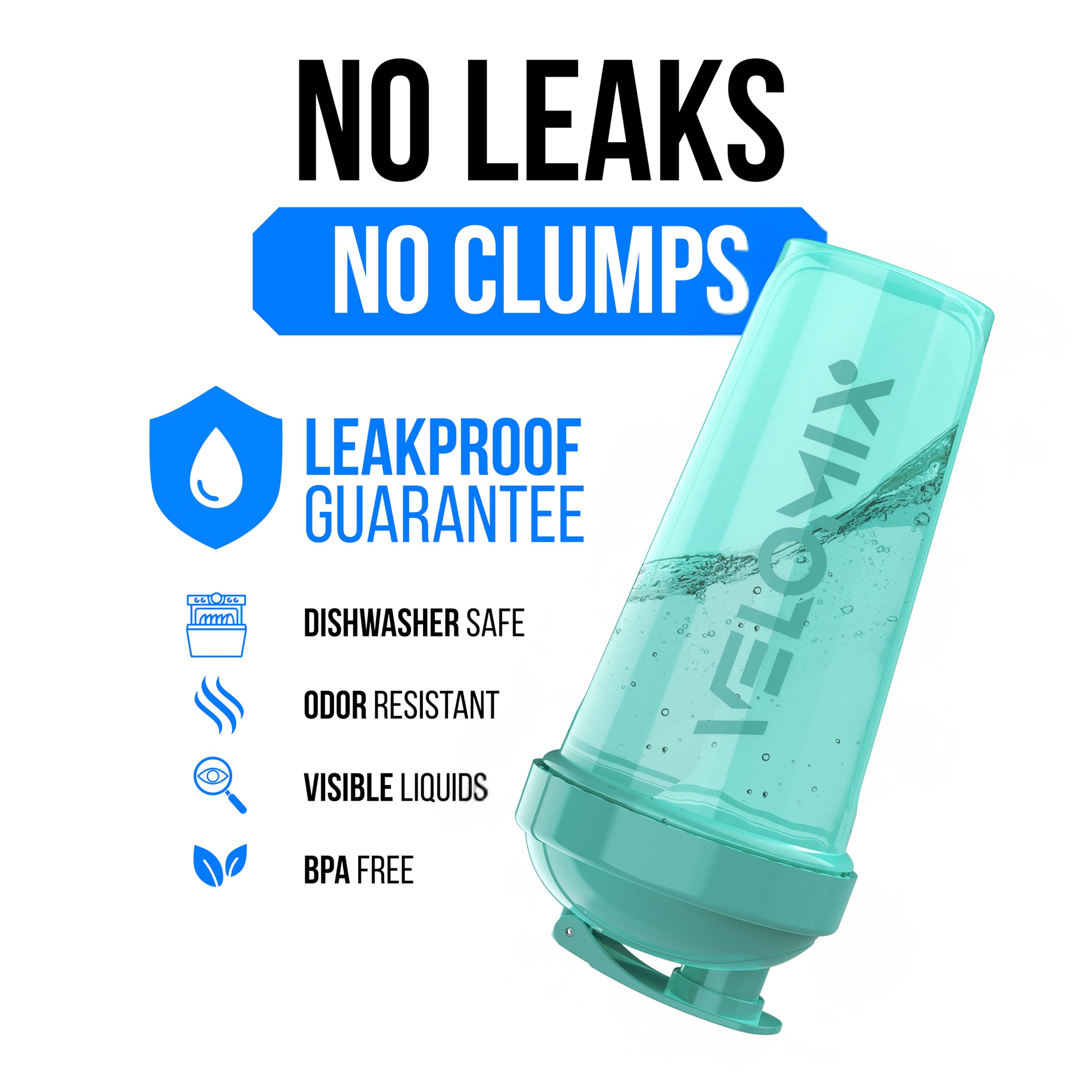 2 Pack- 28 oz Protein Shaker Bottles for Protein Mixes - 2x Wire Whisk | Leak Proof Shaker Cups for Protein Shakes