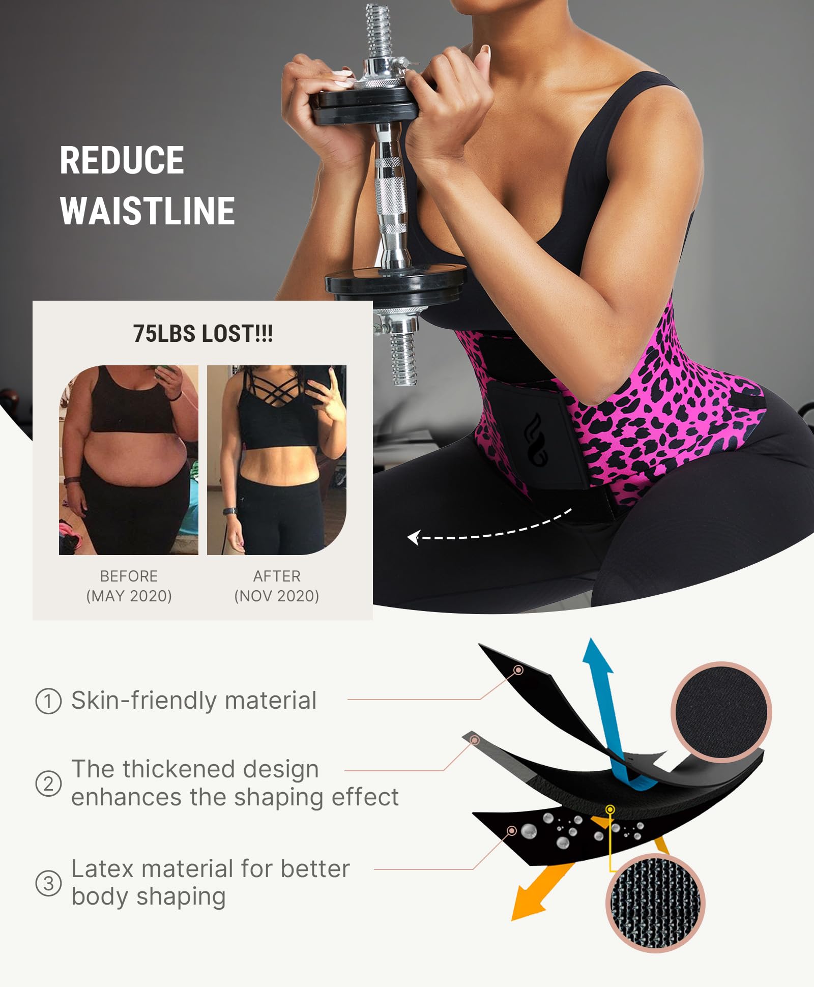 Waist Trainer Belt Waist Cincher Trimmer Ab Belt Tummy Control Body Shaper