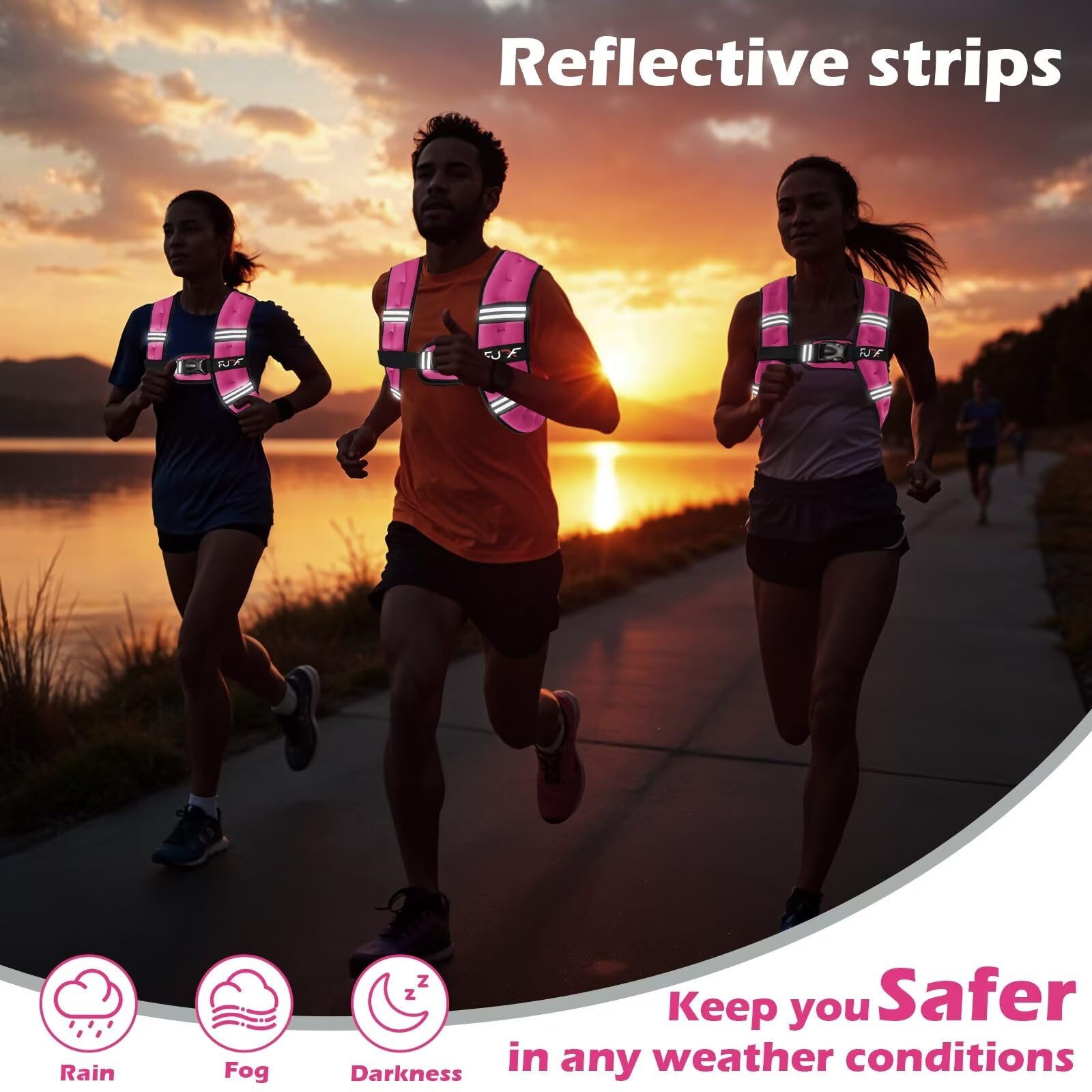 Weighted Vest Woman, Reflective Stripe Body Vest for Workout Running Jogging Fitness