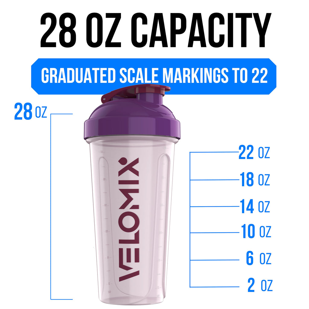 2 Pack- 28 oz Protein Shaker Bottles for Protein Mixes - 2x Wire Whisk | Leak Proof Shaker Cups for Protein Shakes