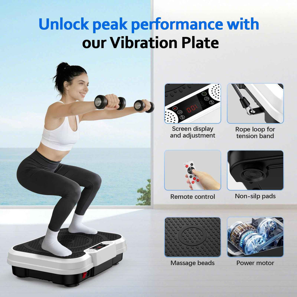 Vibration Plate Exercise Machine, Curved Vibration Plate for Lymphatic Drainage Weight Loss